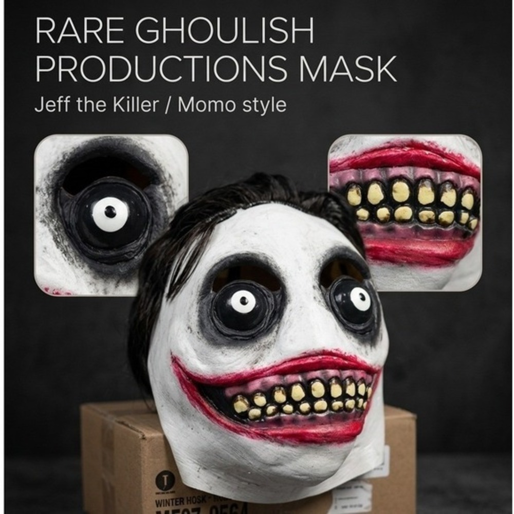 Ghoulish Productions Jeff the Killer Momo Mask Horror Creepypasta White